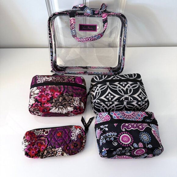Vera Bradley Travel Cosmetic/Toiletry Case Bundle - 5 Pieces - Picture 1 of 12